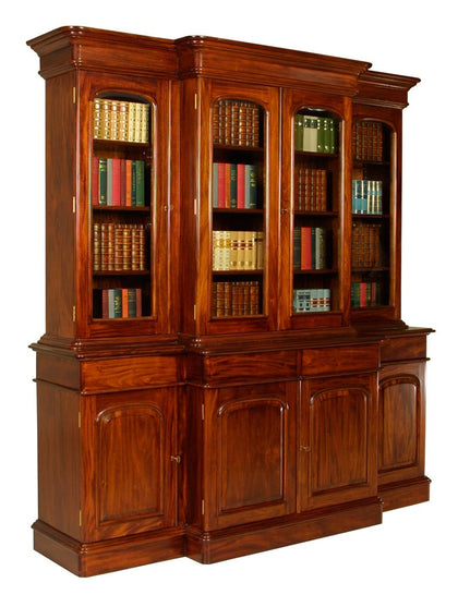 7'0 Breakfront Victorian Bookcase