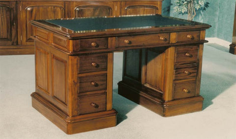 4'0 x 2'0 Victorian Double Pedestal Desk Leather Top