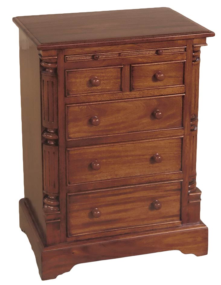 5 Drawer Georgian Column Bedside