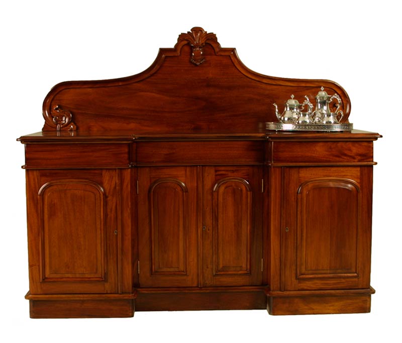 4 Door Recess Sideboard Carved Back