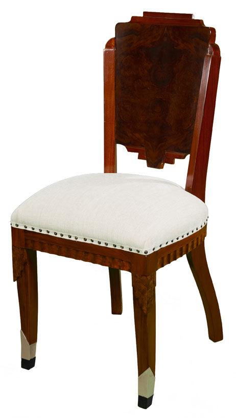 Art Deco Dining Chair- Chrome Feet