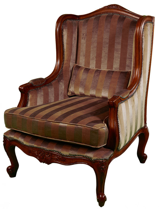 Louis Walnut Wing Chair
