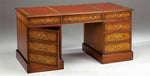 5'3 x 2'9 Burl Walnut Double Pedestal Desk with Cupboard LHS