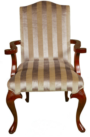 Queen Anne Upholstered High Back Armchair