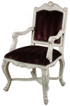 French Carved Cross Rail Armchair - Ivory